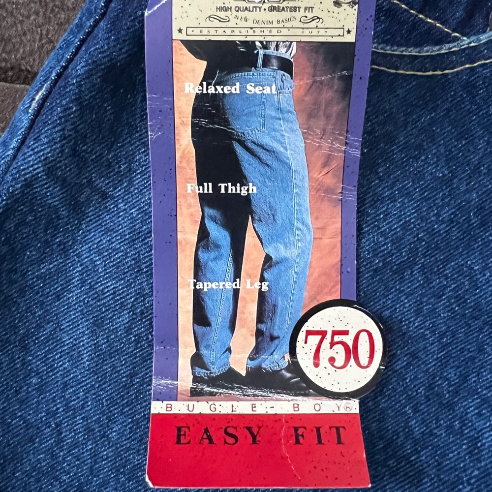 Bugle Boy 750 Men’s Vintage Cotton Easy Fit Tapered Leg Jeans Size 31 NEW - Picture 7 of 12